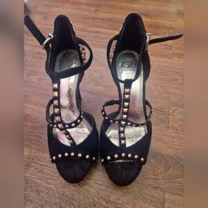 Black Studded Women's Heels